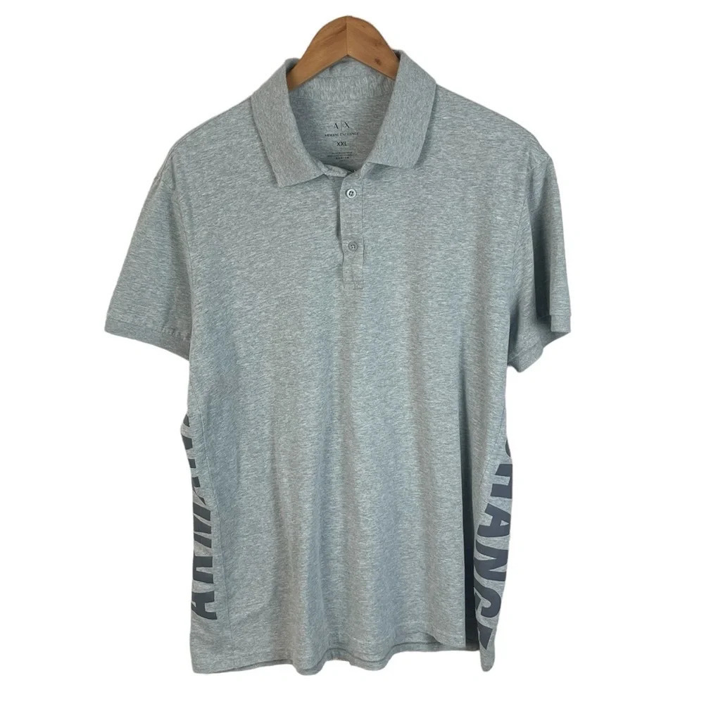 PO366 Men’s AX Armani Exchange Designer Spell Out Polo Shirt XXL